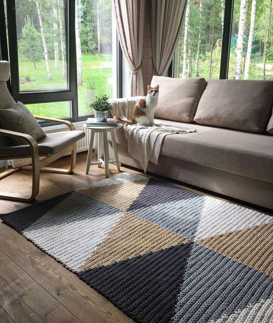 Cotton rug, chunky knit rug, cotton carpet