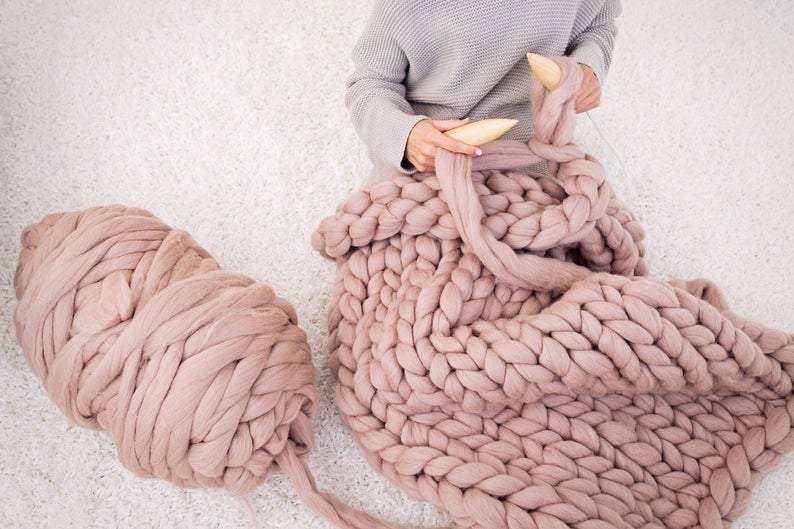 Merino Wool, Super Chunky Yarn - color from DARK MARENGO - FuzzyRoom