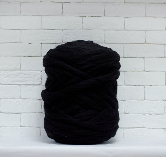 Merino Wool, Super Chunky Yarn - color from BLACK - FuzzyRoom