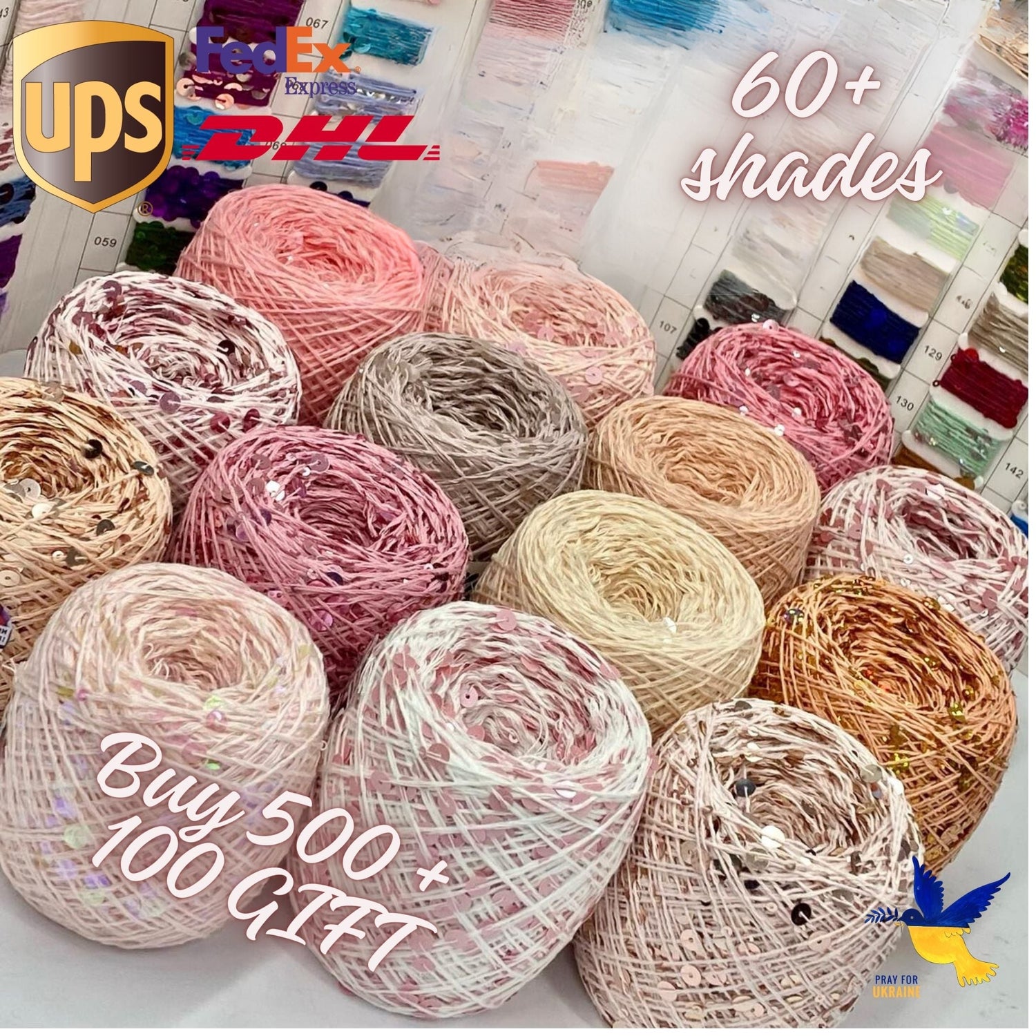 Royal sequin on cotton thread