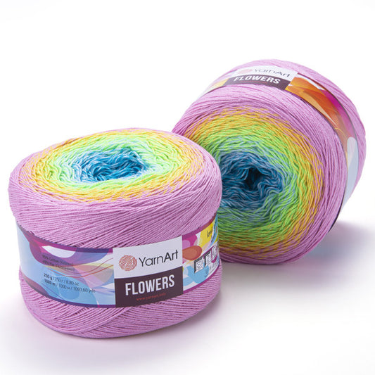 YarnArt Flowers Merino - Multicolor Knitting Yarn, Wool Yarn, Cake Yarn, Crocheting, Shawl Yarn,Poncho, 25% Wool, Acrylic,