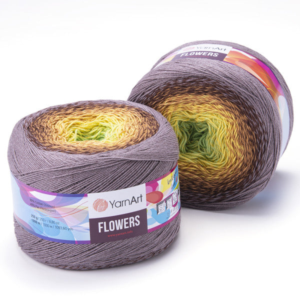 YarnArt Flowers Merino - Multicolor Knitting Yarn, Wool Yarn, Cake Yarn, Crocheting, Shawl Yarn,Poncho, 25% Wool, Acrylic,