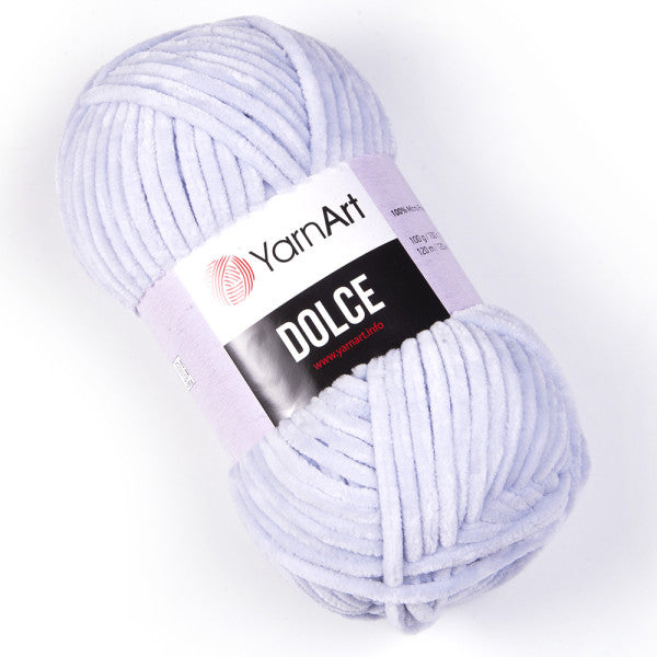 YARNART DOLCE - Velvet Knitting Yarn, Baby Yarn, Amigurumi Yarn, Blanket Yarn, Plush Yarn, 100% MicroPolyester, 3.52 Oz, 131 Yds