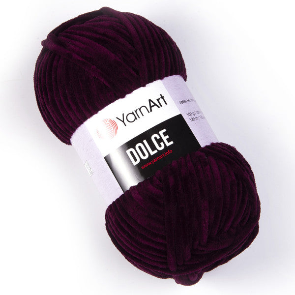 YARNART DOLCE - Velvet Knitting Yarn, Baby Yarn, Amigurumi Yarn, Blanket Yarn, Plush Yarn, 100% MicroPolyester, 3.52 Oz, 131 Yds