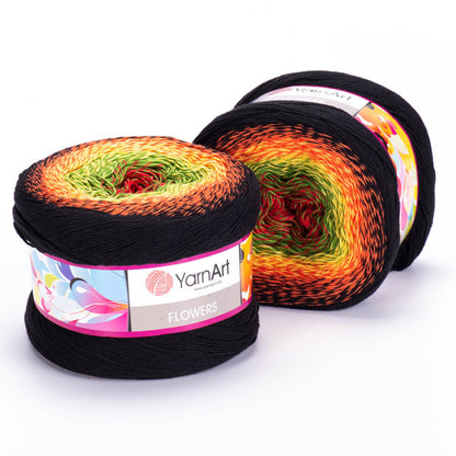 Yarnart Flowers Cake Yarn, cotton cake yarn, shawl wrap yarn, cotton cake summer yarn, color gradient dress shawl yarn, super fine cake yarn