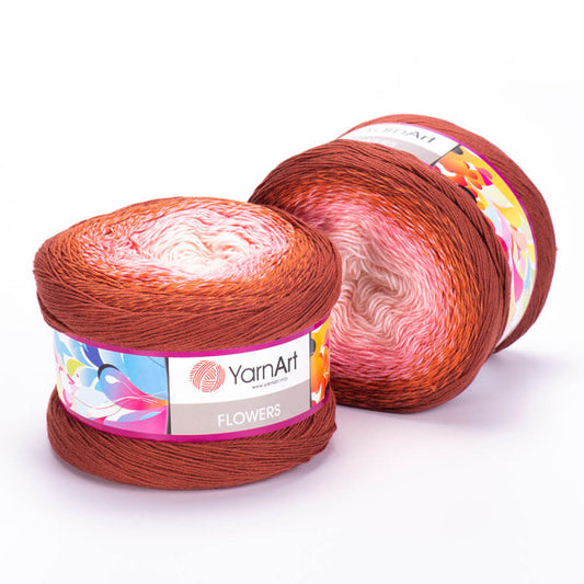 YarnArt Flowers Yarn, Multicolor Knitting Yarn, Rainbow Gradient Yarn