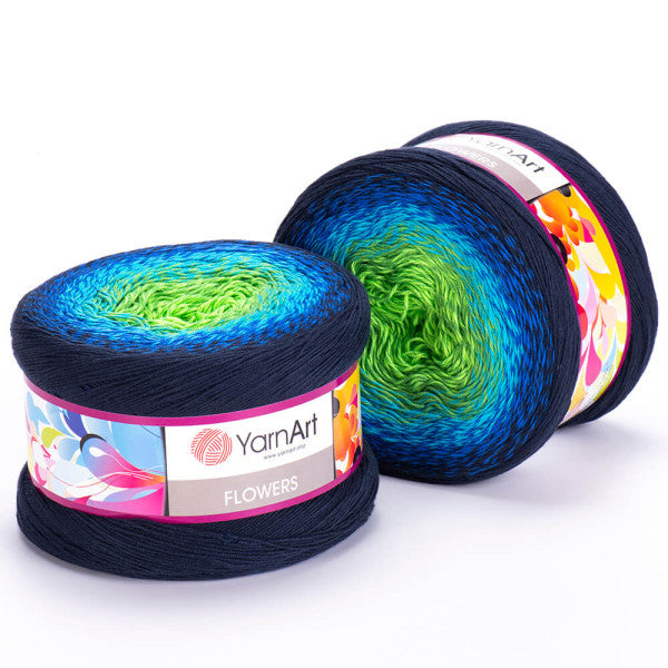 YarnArt Flowers Yarn, Multicolor Knitting Yarn, Rainbow Gradient Yarn