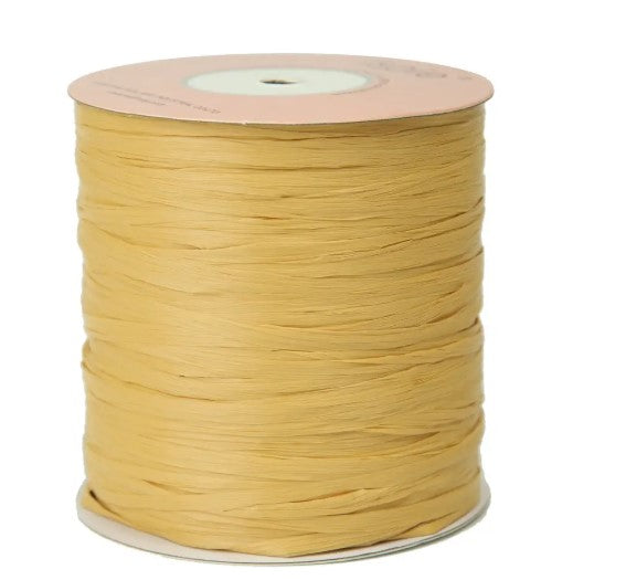 ISPIE Natural Raffia Yarn in Turmeric – premium genuine rayon crochet thread 273 yards, eco-friendly plant fiber for summer bags and hats