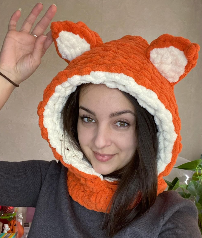 Knitted Fox Ears balaclava