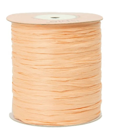ISPIE Natural Raffia Yarn in Peach – premium genuine rayon crochet thread 273 yards, eco-friendly plant fiber for summer bags and hats