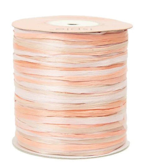 ISPIE Natural Raffia Yarn in Sunset Glow – premium genuine rayon crochet thread 273 yards, eco-friendly plant fiber for summer bags and hats