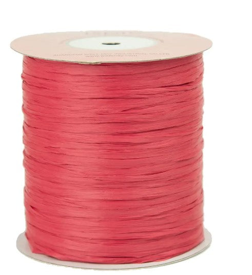 ISPIE Natural Raffia Yarn in Imperial Red – premium genuine rayon crochet thread 273 yards, eco-friendly plant fiber for summer bags and hats