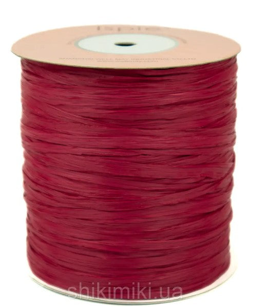 ISPIE Natural Raffia Yarn in Dark Rose – premium genuine rayon crochet thread 273 yards, eco-friendly plant fiber for summer bags and hats