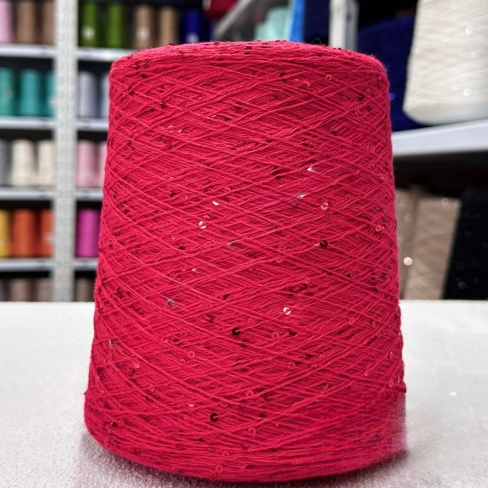 Soft cotton yarn ball with sparkling 3mm sequins – perfect for knitting & crochet