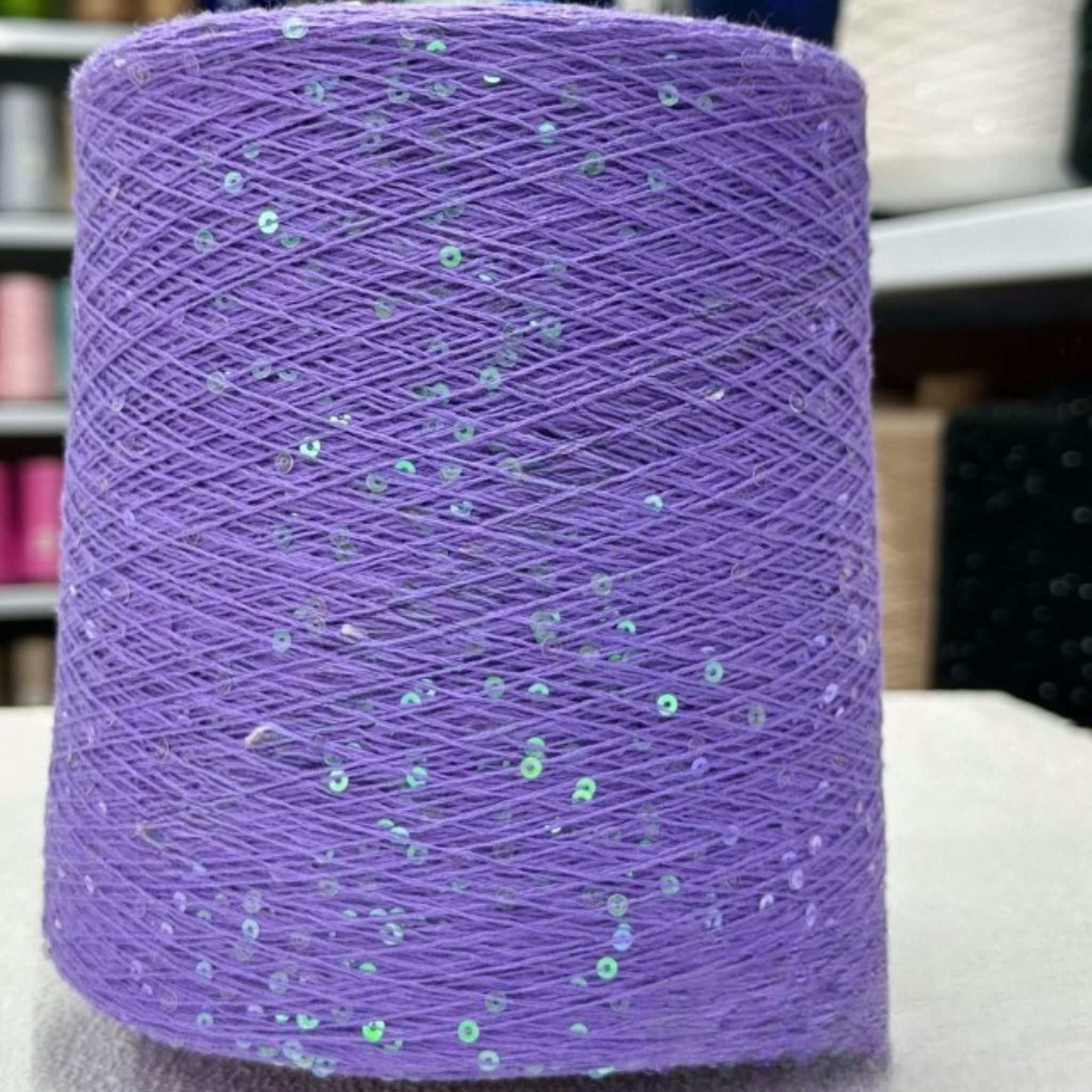 Lavender hologram premium sequin 3mm Italian for knitting