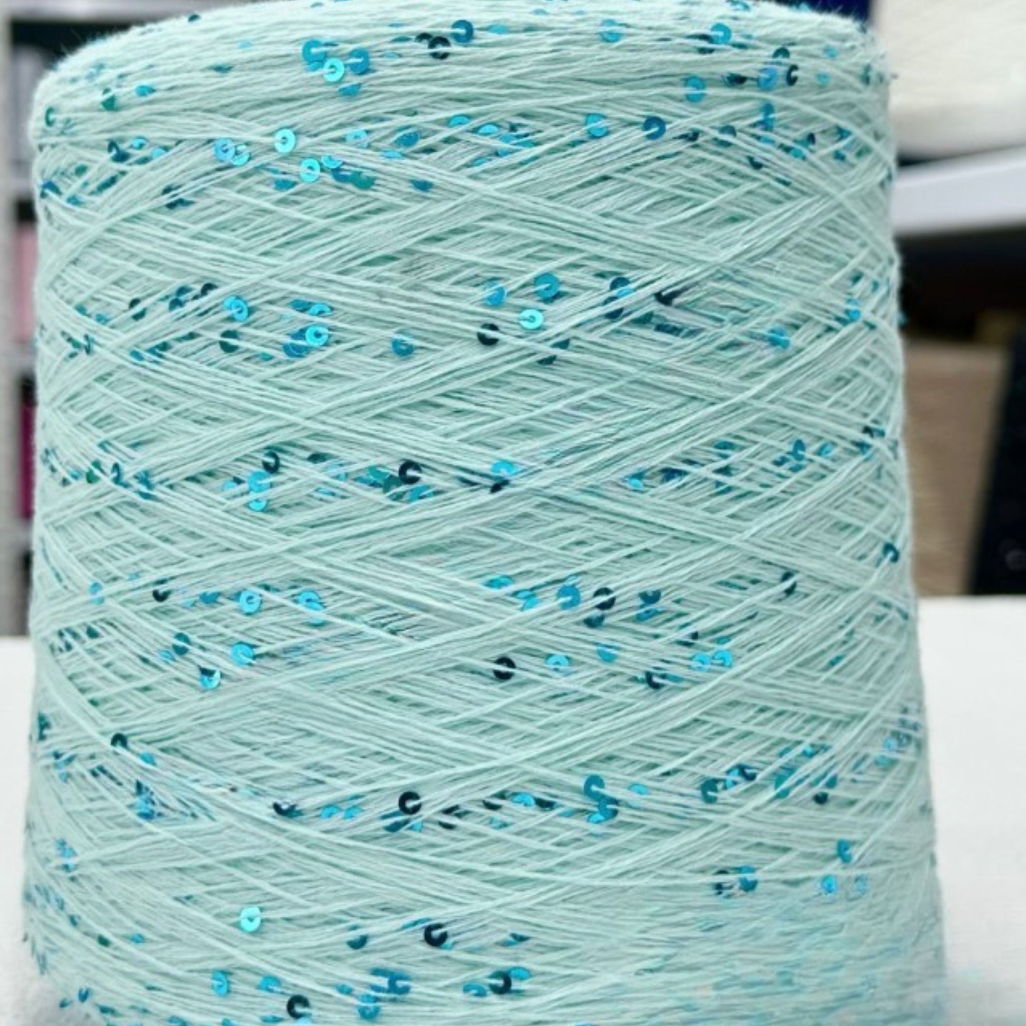 Turquoise and blue premium sequin 3mm Italian for knitting