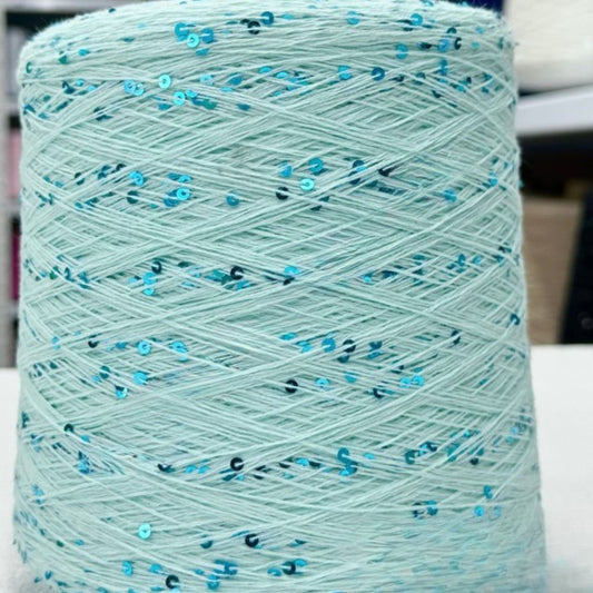 Turquoise and blue premium sequin 3mm Italian for knitting