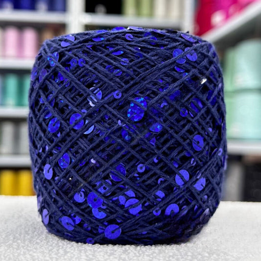 SEQUIN COTTON YARN, Sparkle Yarn, Crochet Yarn, Knitting Yarn, Nuno Felting, Beaded Yarn, Yarn With paillettes, 6mm&3mm Sequins Cotton Yarn