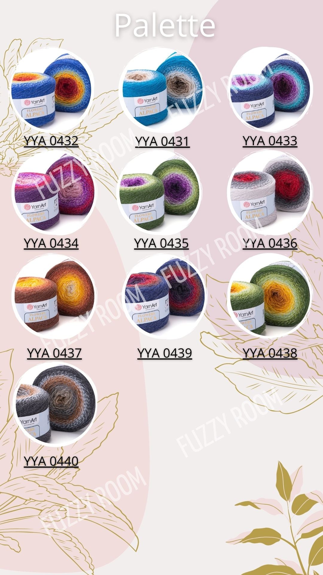 YarnArt Flowers Alpaca multicolor gradient cake 250g