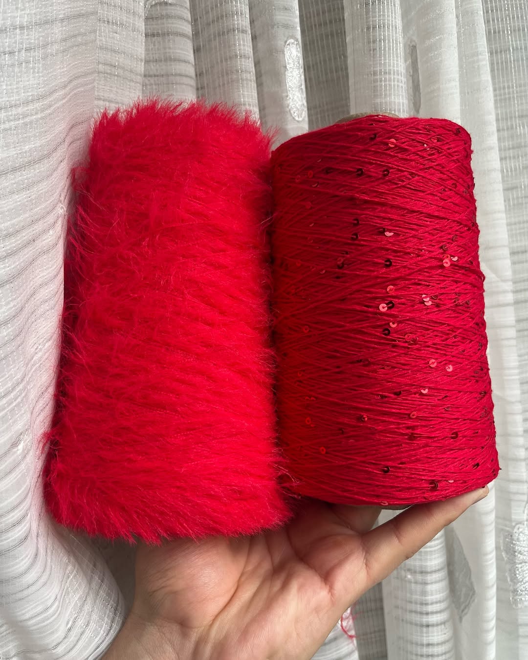 Natural hands presenting eco sequin cotton ball