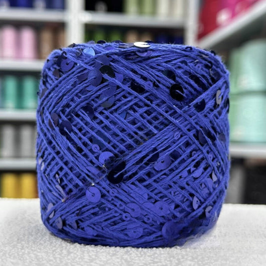 SEQUIN COTTON YARN, Sparkle Yarn, Crochet Yarn, Knitting Yarn, Nuno Felting, Beaded Yarn, Yarn With paillettes, 6mm&3mm Sequins Cotton Yarn