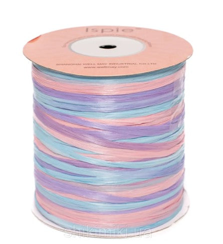 ISPIE Natural Raffia Yarn in Rainbow bridge – premium genuine rayon crochet thread 273 yards, eco-friendly plant fiber for summer bags and hats