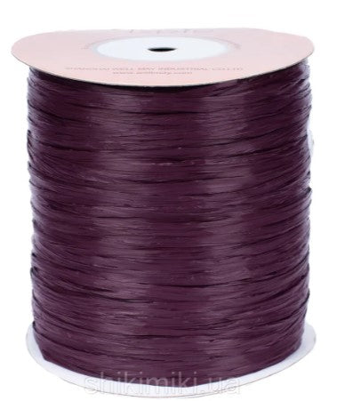 ISPIE Natural Raffia Yarn in Plum – premium genuine rayon crochet thread 273 yards, eco-friendly plant fiber for summer bags and hats