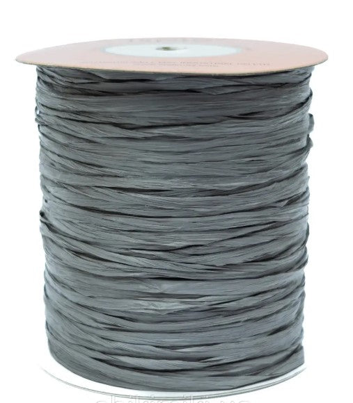 ISPIE Natural Raffia Yarn in Charcoal – premium genuine rayon crochet thread 273 yards, eco-friendly plant fiber for summer bags and hats