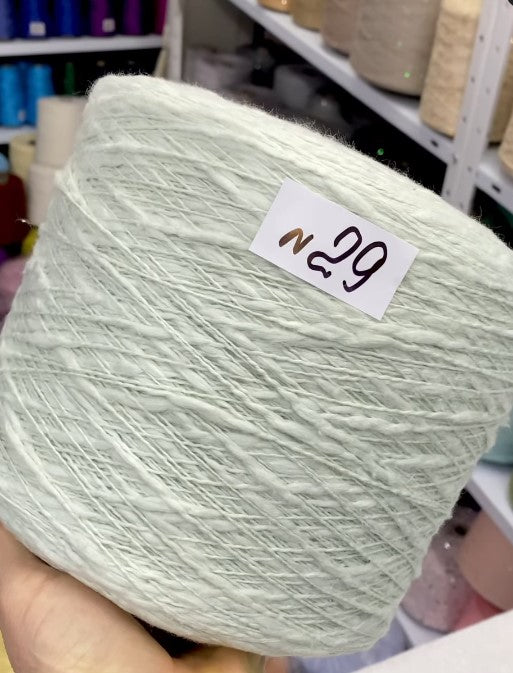 Premium 100% Cotton Flamme Slub Yarn cone in frost – soft textured Italian cotton for summer knitting and crochet projects