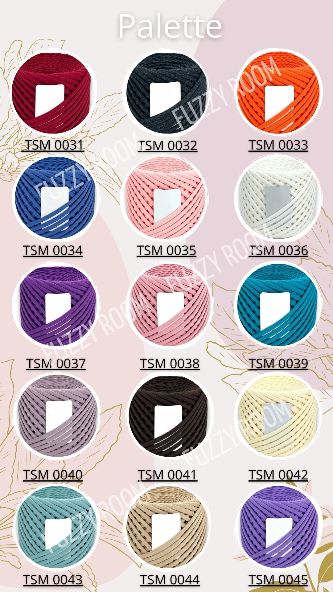 Vibrant Color Palette TSM 0086-0070 Chunky T-Shirt Yarn 7-9mm Recycled Cotton - Professional Eco Jersey Yarn for Handmade Bags - Fuzzyroom