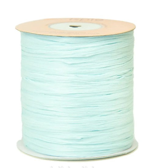 ISPIE Natural Raffia Yarn in Frash Blue – premium genuine rayon crochet thread 273 yards, eco-friendly plant fiber for summer bags and hats
