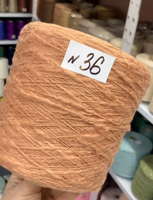 [Цвет] Flamme Slub Cotton Yarn cone mustard n36 – premium Italian textured cotton 250m/100g for lightweight summer tops and cardigans