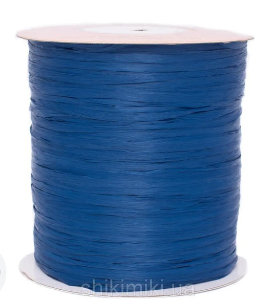 ISPIE Natural Raffia Yarn in Retro Blue – premium genuine rayon crochet thread 273 yards, eco-friendly plant fiber for summer bags and hats