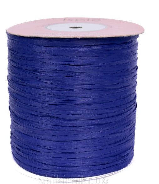 Premium Azure ISPIE Matte Raffia Yarn cone with label n31 – soft textured plant fiber for summer bags and hats
