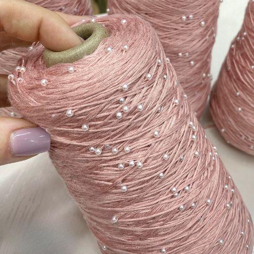 Perl Yarn, Beaded Yarn, Lustrosa, Cotton Wool Perl Yarn, Luxury Italian Yarn, Yarn on Cone for Hand and Machine Knitting,