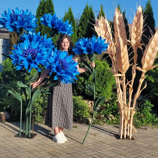 Large Paper Flowers "Cornflowers" 5 flowers