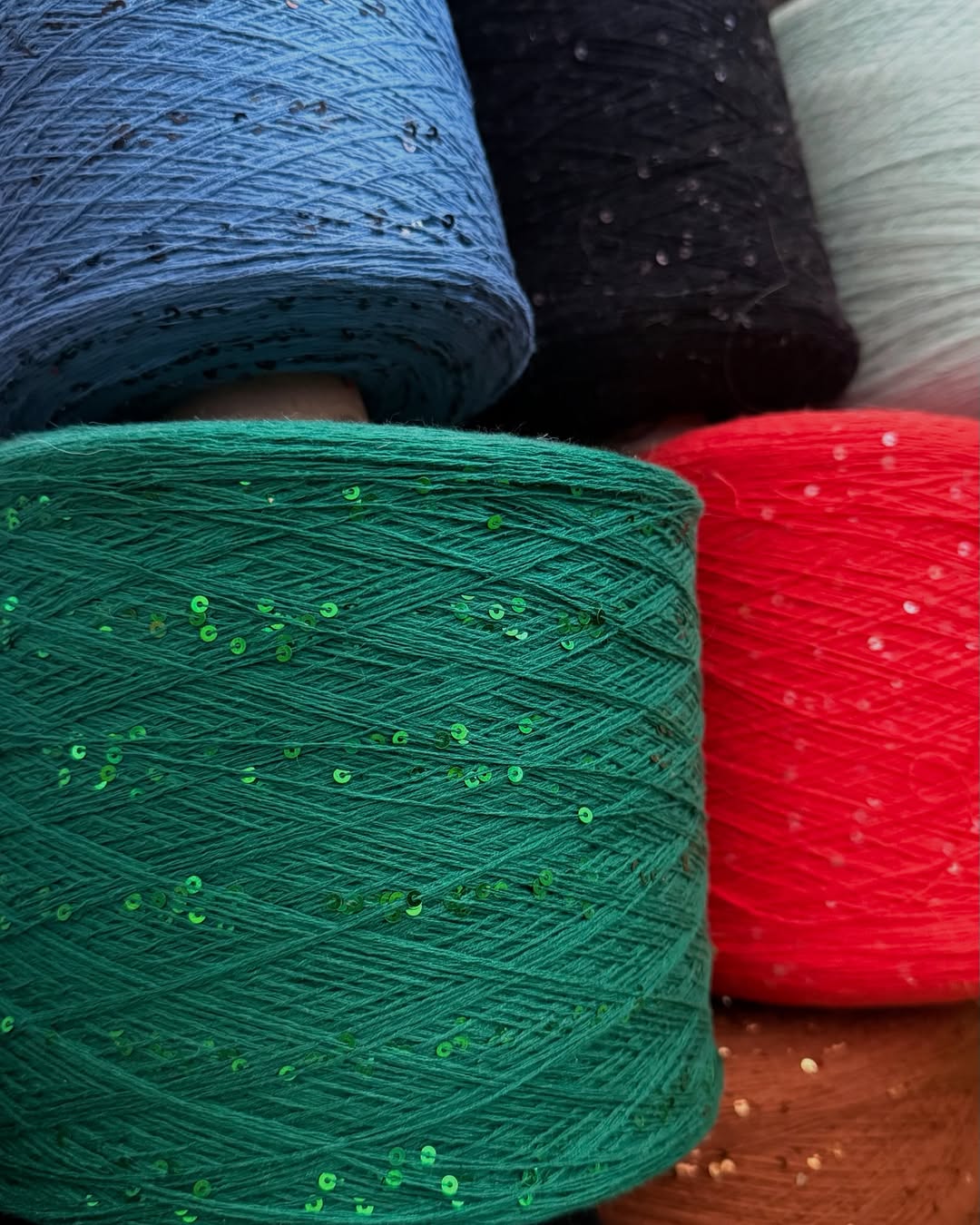 Shiny Cotton Sequin Yarn 3mm Full Ball