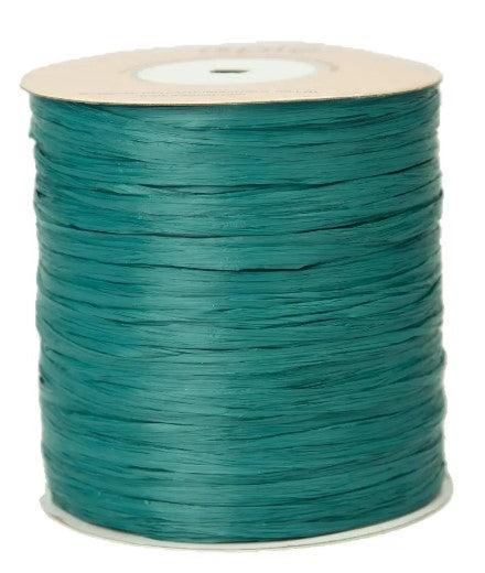 Premium Mineral Green ISPIE Matte Raffia Yarn cone with label n31 – soft textured plant fiber for summer bags and hats