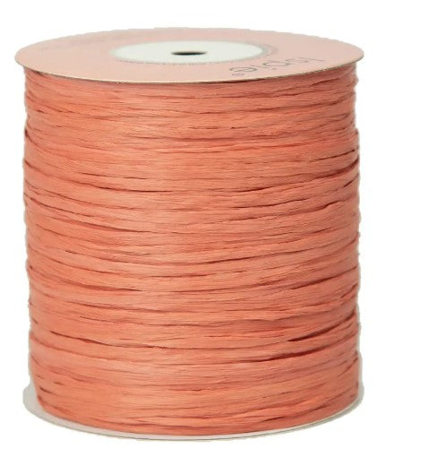 Premium Red Brick ISPIE Matte Raffia Yarn cone with label n31 – soft textured plant fiber for summer bags and hats