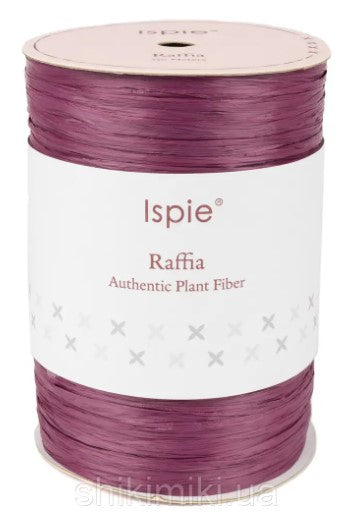 Premium Eggplant ISPIE Matte Raffia Yarn cone with label n31 – soft textured plant fiber for summer bags and hats