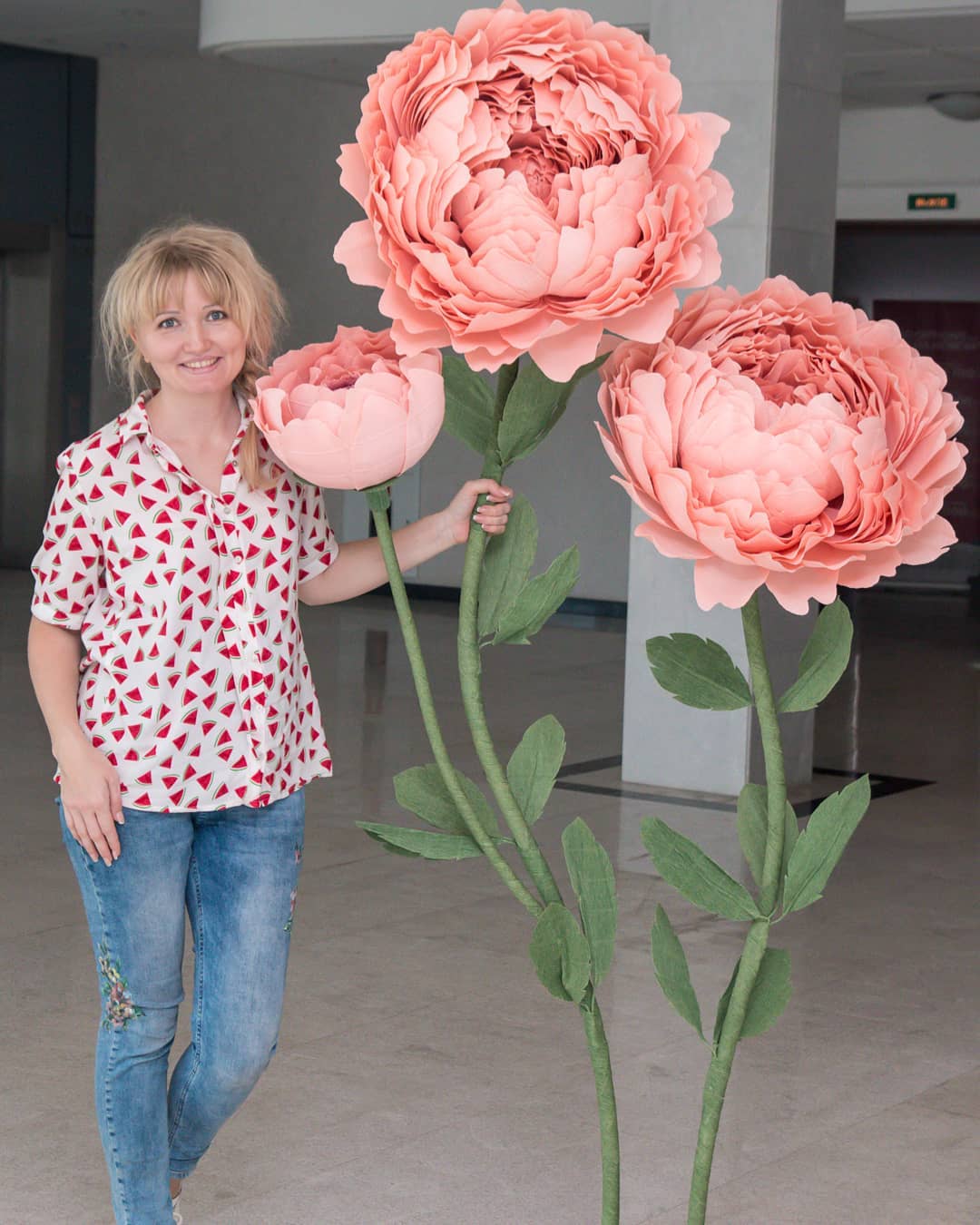 Set of Giant flowers wedding decoration Peonies and roses set large paper flowers for decorating holidays and weddings Set of giant flowers