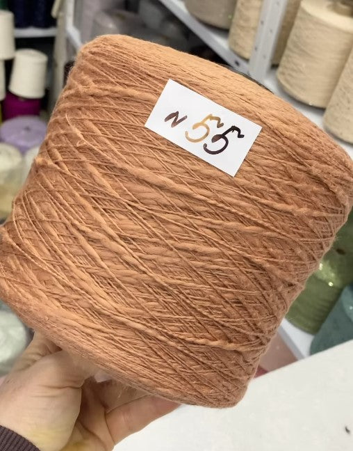 Hazel Flamme Cotton Yarn cone n55 – soft natural slub texture Italian yarn for summer knitwear and crochet
