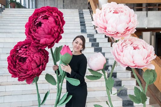 Set of Giant flowers wedding decoration Peonies and roses set large paper flowers for decorating holidays and weddings Set of giant flowers