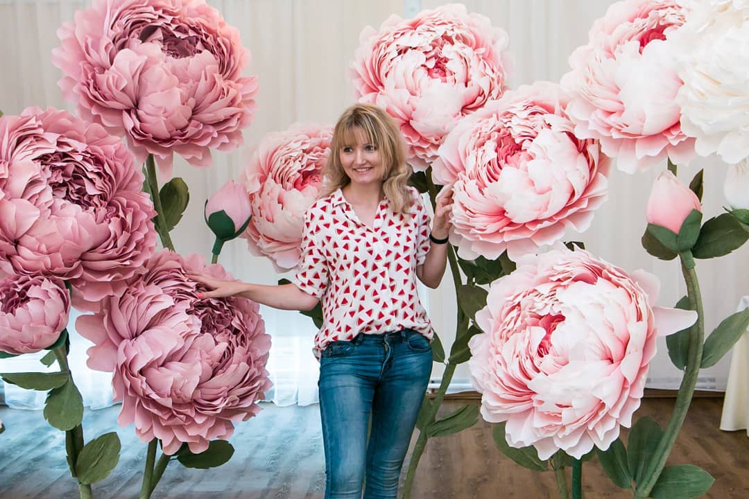 Large paper flowers "Peony" -  Composition Pink