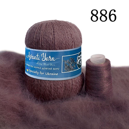 Long Plush 100% Mink Cashmere Knitting/Crochet Yarn - 50 grams + 20 grams -Anti-Pilling, Super Soft