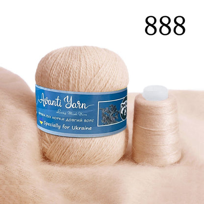 Long Plush 100% Mink Cashmere Knitting/Crochet Yarn - 50 grams + 20 grams -Anti-Pilling, Super Soft