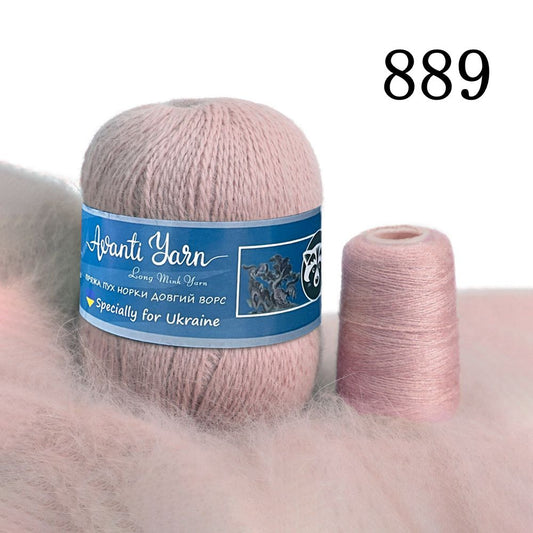 Long Plush 100% Mink Cashmere Knitting/Crochet Yarn - 50 grams + 20 grams -Anti-Pilling, Super Soft