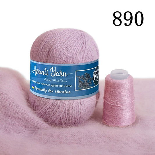 Long Plush 100% Mink Cashmere Knitting/Crochet Yarn - 50 grams + 20 grams -Anti-Pilling, Super Soft