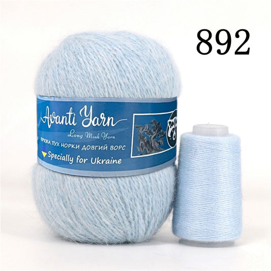 Long Plush 100% Mink Cashmere Knitting/Crochet Yarn - 50 grams + 20 grams -Anti-Pilling, Super Soft