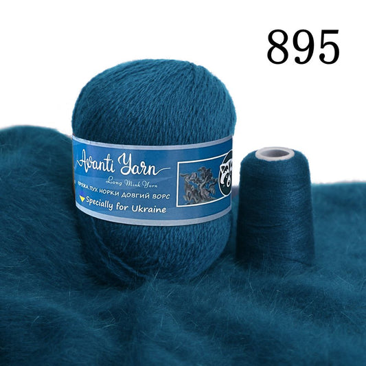 Long Plush 100% Mink Cashmere Knitting/Crochet Yarn - 50 grams + 20 grams -Anti-Pilling, Super Soft